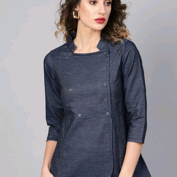 Stylish Women's Top - Top,Fabric,Denim,cotton