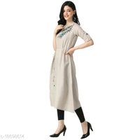 Cotton Blend A Line Printed Kurti