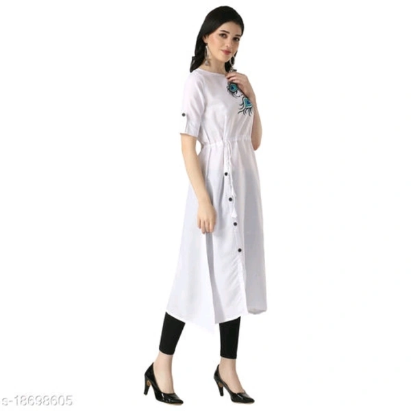 Cotton Blend A Line Printed Kurti