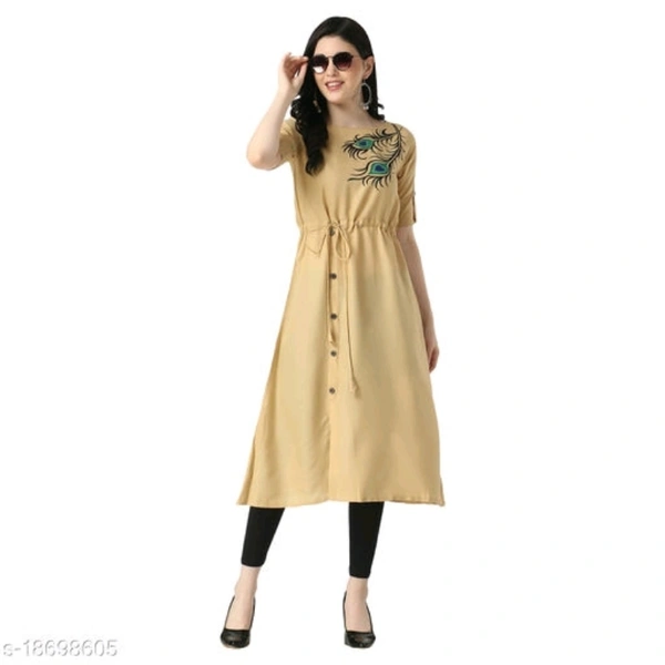 Cotton Blend A Line Printed Kurti