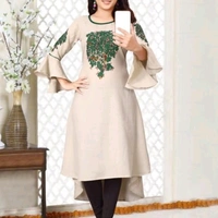 Cotton Slub A-line Printed Women's Top And Tunics