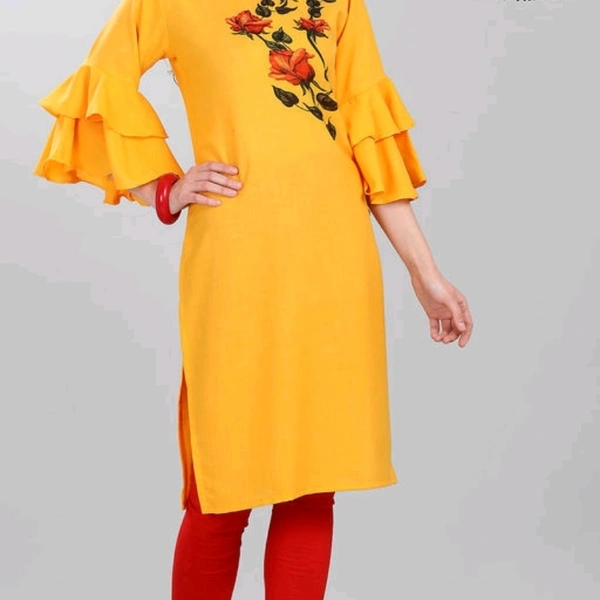 High Slub High Slit Printed Kurtis