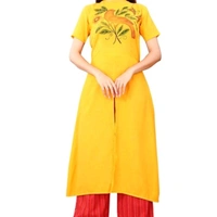 High Slub High Slit Printed Kurtis