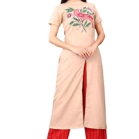 High Slub High Slit Printed Kurtis