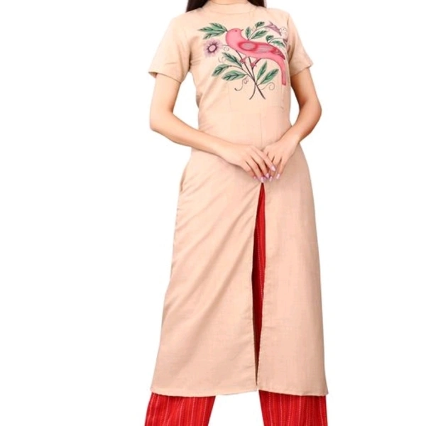High Slub High Slit Printed Kurtis