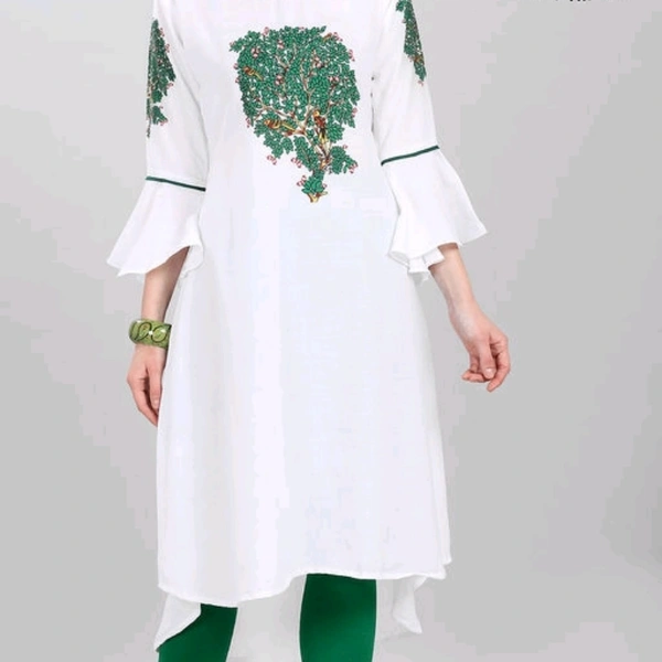 High Slub High Slit Printed Kurtis
