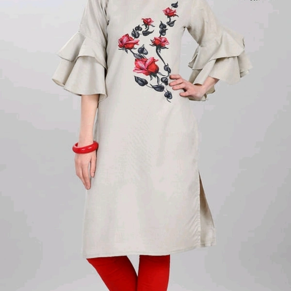 High Slub High Slit Printed Kurtis