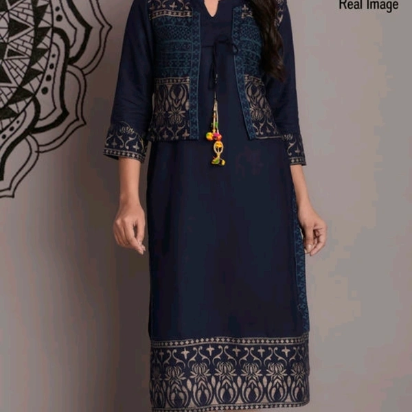 Women Printed Rayon Kurtis*Fabric: Rayon,Cotton SlubSleeve Length: Long Sleeves,Three-Quarter Sleeves