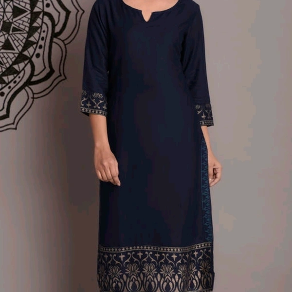 Women Printed Rayon Kurtis*Fabric: Rayon,Cotton SlubSleeve Length: Long Sleeves,Three-Quarter Sleeves