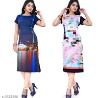 Women's Crepe Printed Kurti Combo Of 2