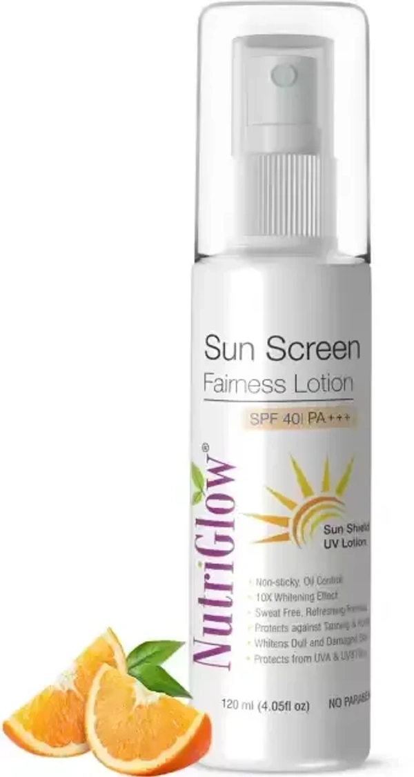 NutriGlow Sunscreen - SPF 40 PA+++ Sunscreen Fairness Liquorice UV Lotion (120 ml)
