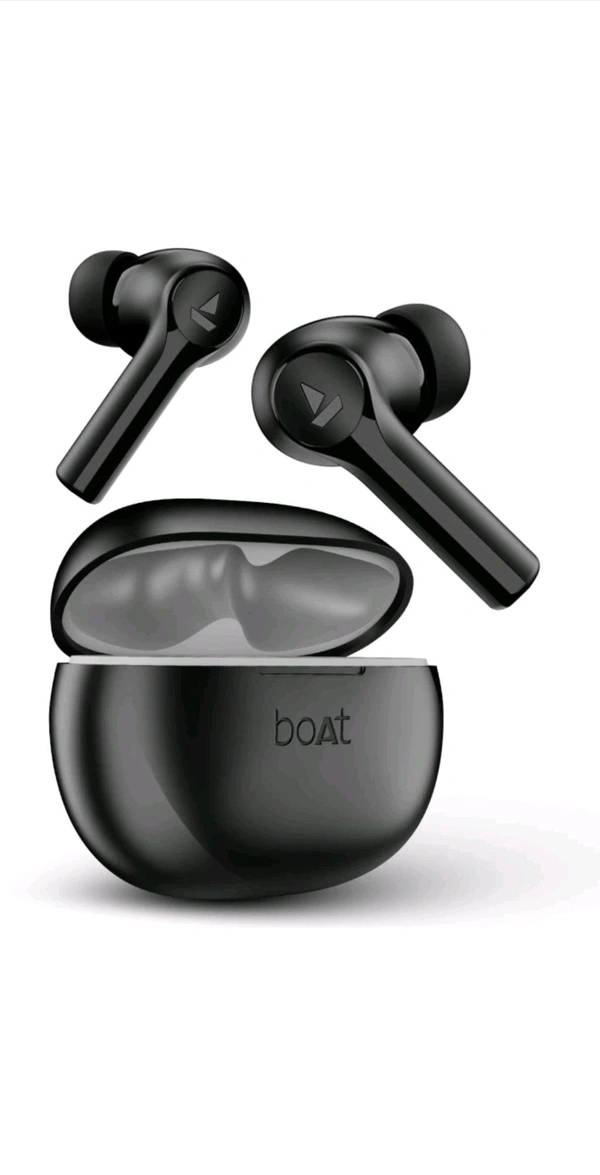boAt Airdopes Supreme w/ 4 Mics Al ENx Tech, 50 HRS Playback, Multi Point Connectivity Bluetooth Headset (Metallic Grey, True Wireless) - Black