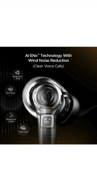 boAt Airdopes Supreme w/ 4 Mics Al ENx Tech, 50 HRS Playback, Multi Point Connectivity Bluetooth Headset (Metallic Grey, True Wireless) - Black