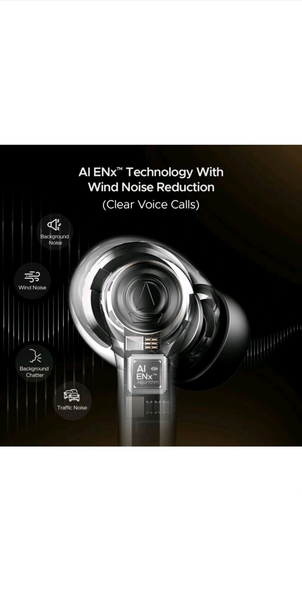 boAt Airdopes Supreme w/ 4 Mics Al ENx Tech, 50 HRS Playback, Multi Point Connectivity Bluetooth Headset (Metallic Grey, True Wireless) - Black