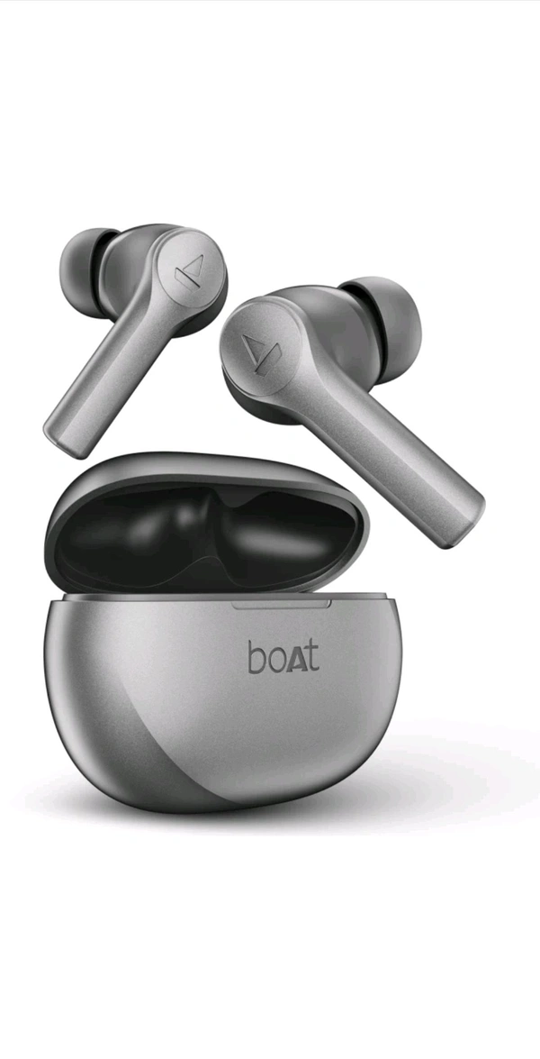 boAt Airdopes Supreme w/ 4 Mics Al ENx Tech, 50 HRS Playback, Multi Point Connectivity Bluetooth Headset (Metallic Grey, True Wireless) - Mercury