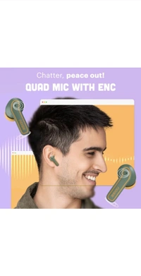 Noise Pop buds with 50 Hrs of playtime, Quad Mich with ENC Bluetooth Headset  True Wireless - Forest