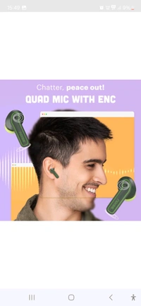 Noise Pop buds with 50 Hrs of playtime, Quad Mich with ENC Bluetooth Headset  True Wireless - Moon