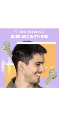 Noise Pop buds with 50 Hrs of playtime, Quad Mich with ENC Bluetooth Headset  True Wireless - Steel