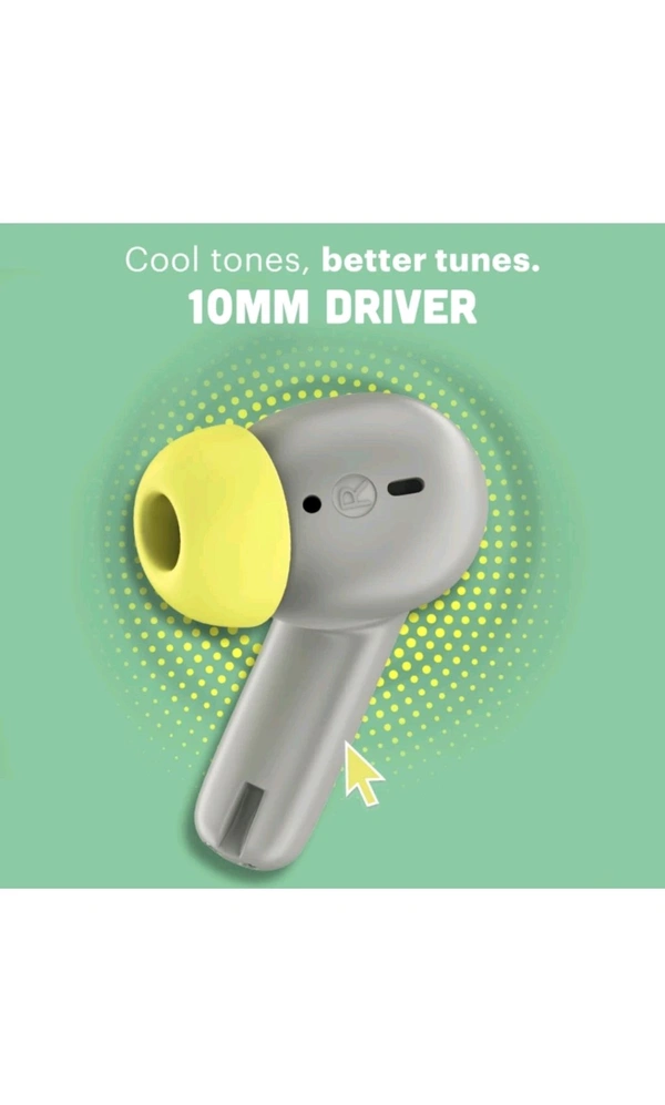 Noise Pop buds with 50 Hrs of playtime, Quad Mich with ENC Bluetooth Headset  True Wireless - Steel