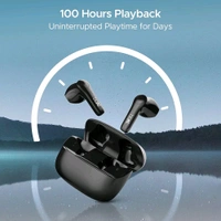 boAt Airdopes Atom 81 Pro Truly Wireless in Ear Ear Buds W/ 100Hrs of Playtime, 4 Mics with Enx, Beast Mode with 50Ms Low Latency, 13Mm Drivers, Iwp Tech, ASAP Charge(Slate Fusion) - Black