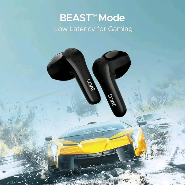 boAt Airdopes Atom 81 Pro Truly Wireless in Ear Ear Buds W/ 100Hrs of Playtime, 4 Mics with Enx, Beast Mode with 50Ms Low Latency, 13Mm Drivers, Iwp Tech, ASAP Charge(Slate Fusion) - Black