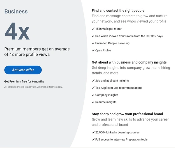 Linkedin Business Premium ( 6 Months )