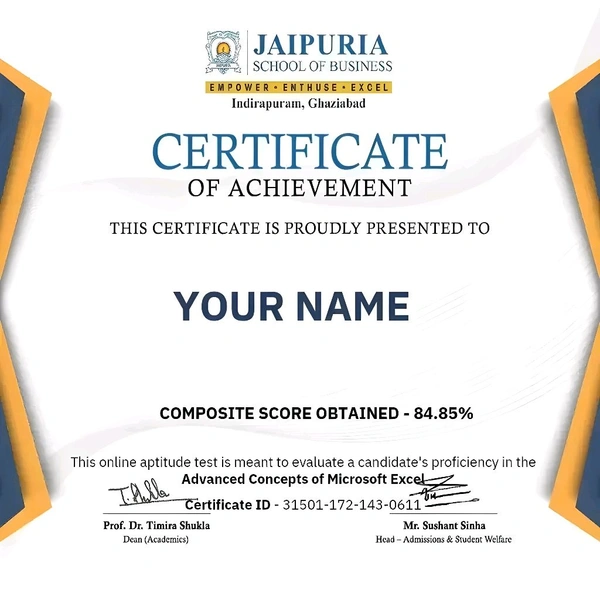 Certificates Available