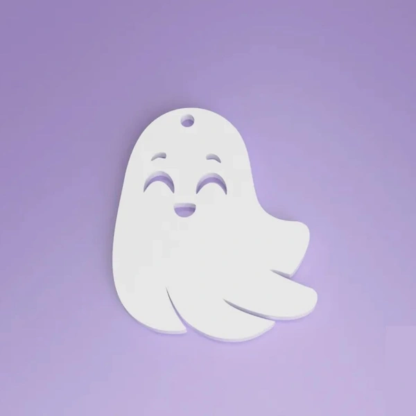 Ghost Earring - Smiley - White