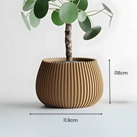 Modern Ribbed Straight Planter Pot - 08 cm, New Orleans