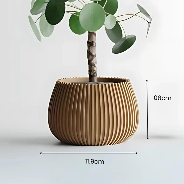 Modern Ribbed Straight Planter Pot - 08 cm, New Orleans