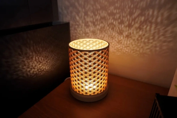 Japanese Kumiko Lamp - 10 cm, Chalky
