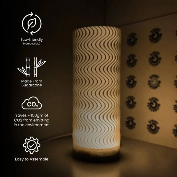 Mesmerizing Wavy Lamp Shade - 10 cm, Chalky