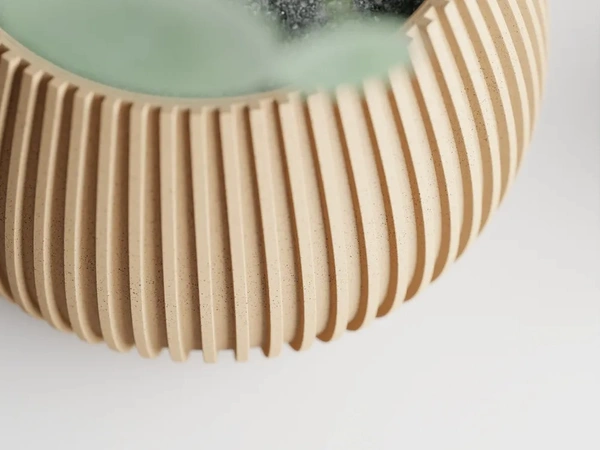 Modern Ribbed Straight Planter Pot - 08 cm, New Orleans