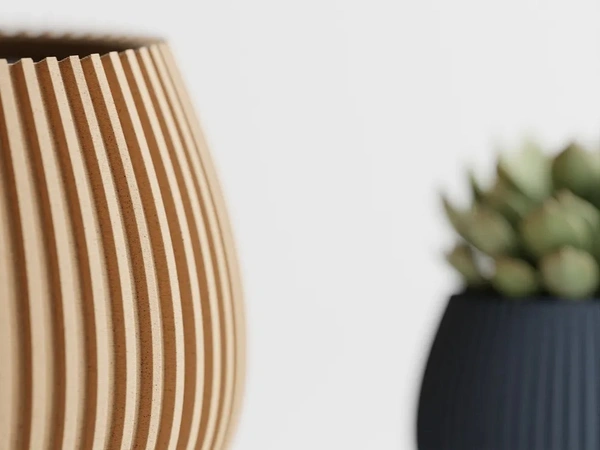 Modern Ribbed Straight Planter Pot - 08 cm, New Orleans