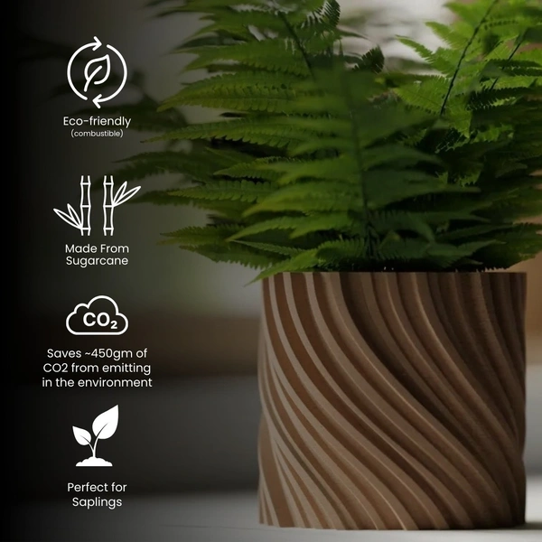Wavy Twisted Planter Pot - 12 cm, New Orleans