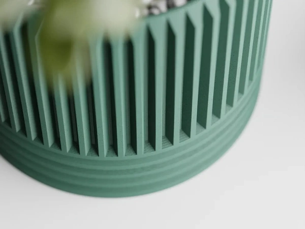 Modern Ribbed Delta Pot - 12 cm, Green Pea