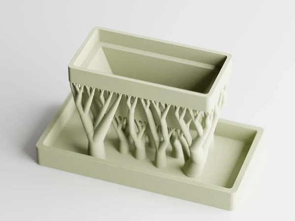 Organic Rectangular Planter - 10 cm, Green Pea