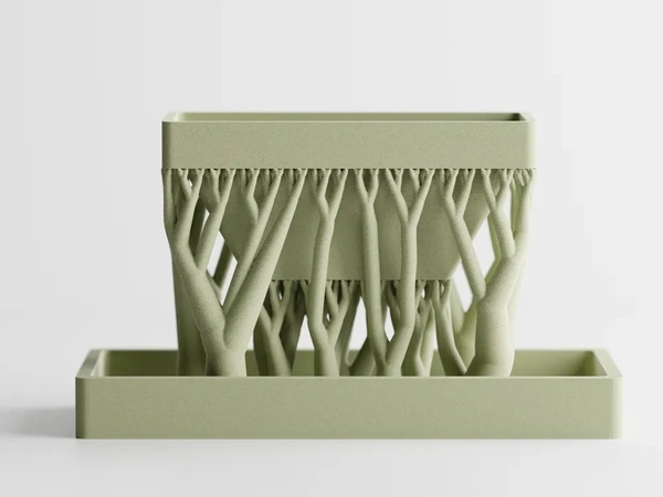Organic Rectangular Planter - 10 cm, Green Pea