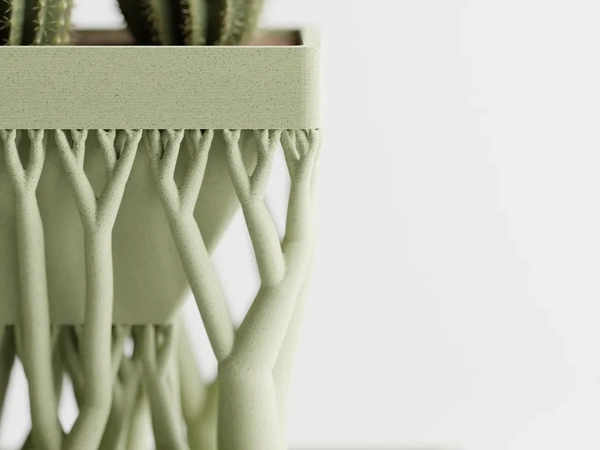Organic Rectangular Planter - 10 cm, Green Pea