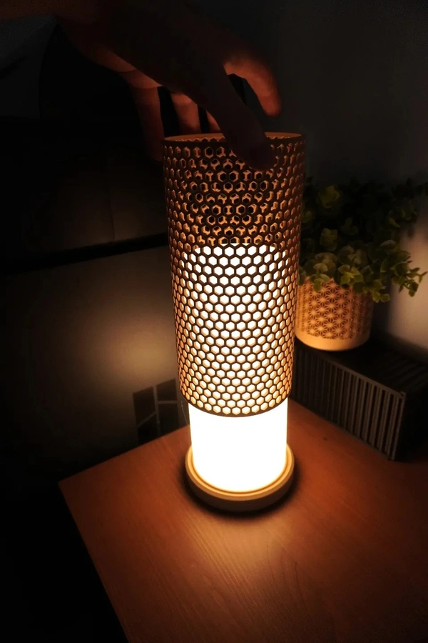 Honeycomb Style Lamp - 12 cm, Chalky