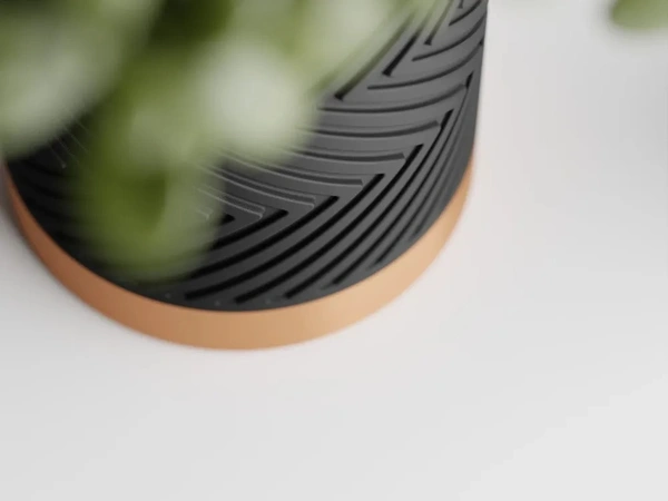 Two-Toned ZigZag Pot - 15 cm, Black