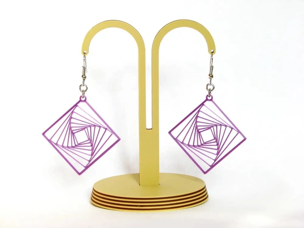 Rotating Squares Earring - Razzle Dazzle Rose