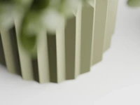 Triangle Ribbed Plant Pot - 15.5 cm, Green Pea