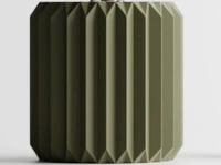 Triangle Ribbed Plant Pot - 15.5 cm, Green Pea