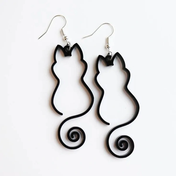 Cat Earring - Black