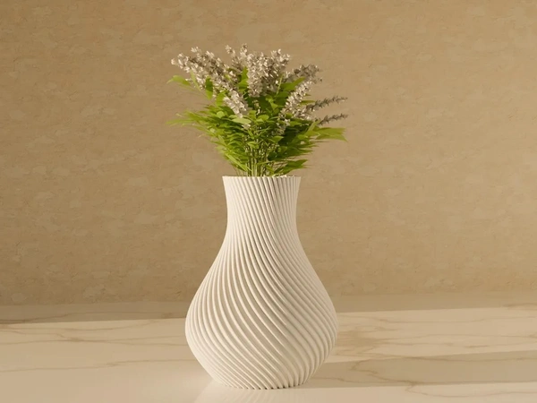 Tall Vase with Lines