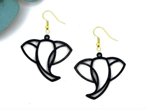 Elephant Earring - Black