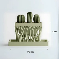 Organic Rectangular Planter - 10 cm, Green Pea