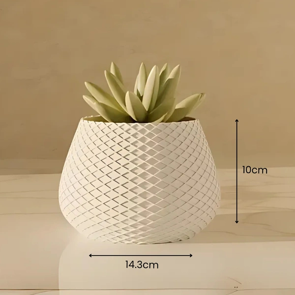 Small Crisscross vase - 10 cm, White