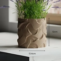 Wavy Pattern Planter Pot - 12 cm, New Orleans